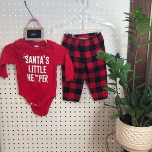 body suit with matching plaid leggings